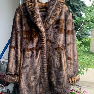 Dennis Basso Faux Fur Coat- 44 inch bust,